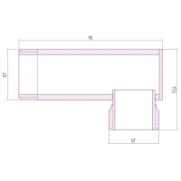 Уголок переходной 1" нар.р. - 1" нар.р. черный матовый Сунержа 31-1506-1010