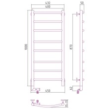 Полотенцесушитель электрический 1000х400 золотой МЭМ левый Сунержа Галант 2.0 03-5200-1040