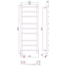 Полотенцесушитель электрический 1200х400 темный титан муар МЭМ левый Сунержа Галант 2.0 15-5200-1240