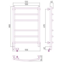 Полотенцесушитель электрический 800х500 сатин МЭМ левый Сунержа Галант 2.0 071-5200-8050