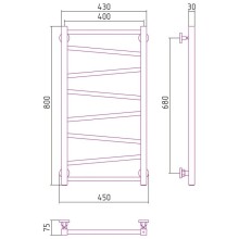 Полотенцесушитель водяной 800х400 черный матовый Сунержа Сирокко 31-0253-8040