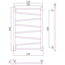 Полотенцесушитель водяной 800х500 белый глянец Сунержа Сирокко 12-0253-8050