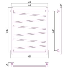 Полотенцесушитель водяной 800х600 золотой Сунержа Сирокко 03-0253-8060