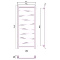 Полотенцесушитель водяной 1000х400 белый матовый Сунержа Сирокко 30-0253-1040