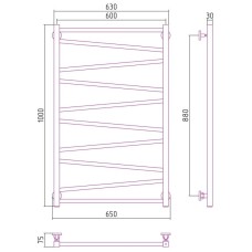 Полотенцесушитель водяной 1000х600 золотой матовый Сунержа Сирокко 032-0253-1060