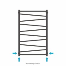 Полотенцесушитель водяной 1000х600 черный матовый Сунержа Сирокко 31-0253-1060