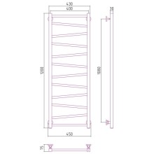 Полотенцесушитель водяной 1200х400 золотой матовый Сунержа Сирокко 032-0253-1240