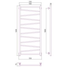 Полотенцесушитель водяной 1200х500 белый глянец Сунержа Сирокко 12-0253-1250