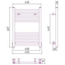 Полотенцесушитель водяной 600х400 золотой Сунержа Модус 03-0250-6040