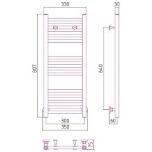 Полотенцесушитель водяной 800х300 золотой матовый Сунержа Модус 032-0250-8030