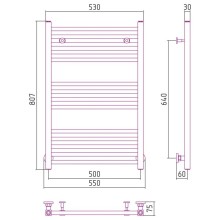 Полотенцесушитель водяной 800х500 белый матовый Сунержа Модус 30-0250-8050