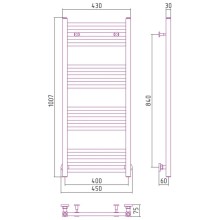 Полотенцесушитель водяной 1000х400 золотой матовый Сунержа Модус 032-0250-1040