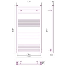 Полотенцесушитель водяной 1000х500 шампань матовая Сунержа Модус 022-0250-1050
