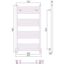 Полотенцесушитель водяной 1000х500 белый глянец Сунержа Модус 12-0250-1050