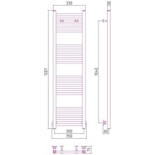 Полотенцесушитель водяной 1200х300 белый матовый Сунержа Модус 30-0250-1230