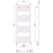 Полотенцесушитель водяной 1200х400 золотой матовый Сунержа Модус 032-0250-1240