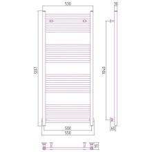 Полотенцесушитель водяной 1200х500 золотой матовый Сунержа Модус 032-0250-1250