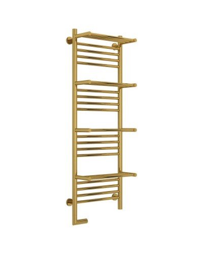 Полотенцесушитель электрический 1200х400 золотой МЭМ левый Сунержа Богема с полкой 2.0 03-5208-1240