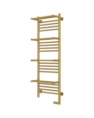 Полотенцесушитель электрический 1200х400 золотой матовый МЭМ правый Сунержа Богема с полкой 2.0 032-5209-1240