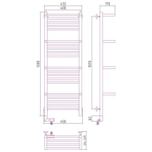 Полотенцесушитель электрический 1200х400 состаренная бронза МЭМ правый Сунержа Богема с полкой 2.0 05-5209-1240
