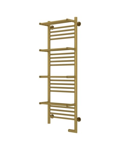 Полотенцесушитель электрический 1200х400 состаренная латунь МЭМ правый Сунержа Богема с полкой 2.0 051-5209-1240