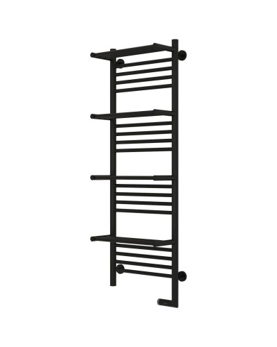 Полотенцесушитель электрический 1200х400 черный матовый МЭМ правый Сунержа Богема с полкой 2.0 31-5209-1240