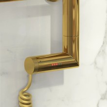 Полотенцесушитель электрический 1200х500 золотой МЭМ левый Сунержа Богема с полкой 2.0 03-5208-1250