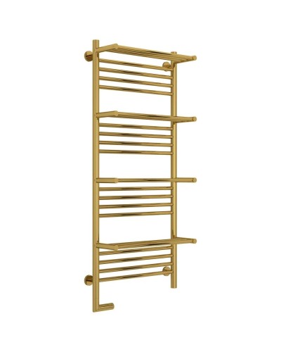 Полотенцесушитель электрический 1200х500 золотой МЭМ левый Сунержа Богема с полкой 2.0 03-5208-1250