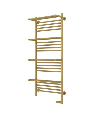 Полотенцесушитель электрический 1200х500 золотой матовый МЭМ левый Сунержа Богема с полкой 2.0 032-5209-1250