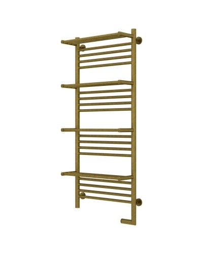 Полотенцесушитель электрический 1200х500 состаренная бронза МЭМ правый Сунержа Богема с полкой 2.0 05-5209-1250