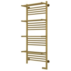 Полотенцесушитель электрический 1200х500 состаренная латунь МЭМ правый Сунержа Богема с полкой 2.0 051-5209-1250