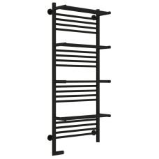 Полотенцесушитель электрический 1200х500 черный матовый МЭМ левый Сунержа Богема с полкой 2.0 31-5208-1250
