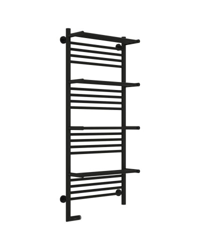 Полотенцесушитель электрический 1200х500 черный матовый МЭМ левый Сунержа Богема с полкой 2.0 31-5208-1250