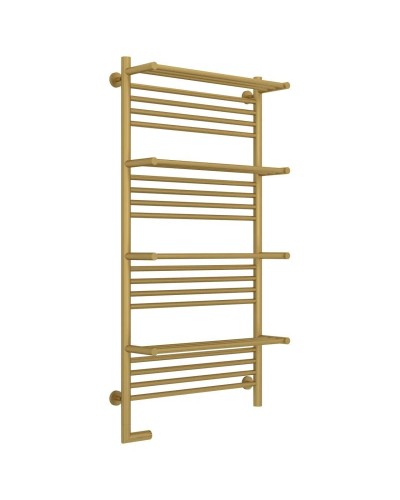 Полотенцесушитель электрический 1200х600 золотой матовый МЭМ левый Сунержа Богема с полкой 2.0 032-5208-1260