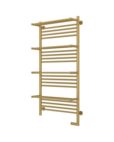 Полотенцесушитель электрический 1200х600 золотой матовый МЭМ правый Сунержа Богема с полкой 2.0 032-5209-1260