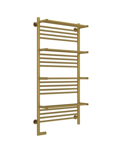 Полотенцесушитель электрический 1200х600 состаренная латунь МЭМ левый Сунержа Богема с полкой 2.0 051-5208-1260