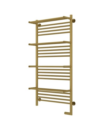 Полотенцесушитель электрический 1200х600 состаренная латунь МЭМ правый Сунержа Богема с полкой 2.0 051-5209-1260