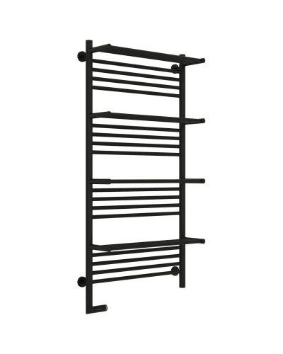 Полотенцесушитель электрический 1200х600 черный матовый МЭМ левый Сунержа Богема с полкой 2.0 31-5208-1260