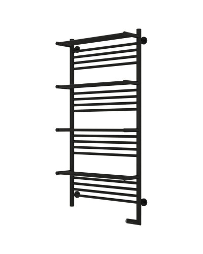 Полотенцесушитель электрический 1200х600 черный матовый МЭМ правый Сунержа Богема с полкой 2.0 31-5209-1260