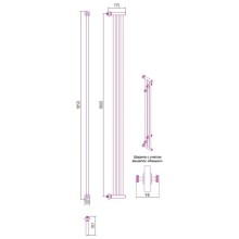 Полотенцесушитель водяной 1800х195 темный титан муар Сунержа Хорда+ 15-4124-1800