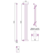 Полотенцесушитель водяной 1200х195 золотой матовый Сунержа Хорда+ 032-4124-1200