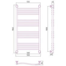 Полотенцесушитель водяной 1000х500 золотой Сунержа Флюид+ 03-0222-1050