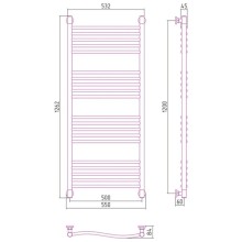 Полотенцесушитель водяной 1200х500 черный матовый Сунержа Флюид+ 31-0222-1250