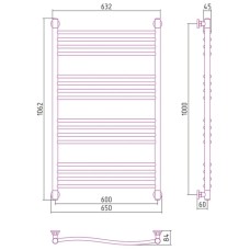 Полотенцесушитель водяной 1000х600 белый глянец Сунержа Флюид+ 12-0222-1060