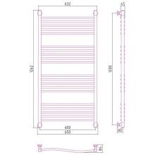 Полотенцесушитель водяной 1200х600 состаренная латунь Сунержа Флюид+ 051-0222-1260