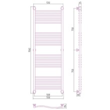 Полотенцесушитель водяной 1500х500 состаренная латунь Сунержа Флюид+ 051-0222-1550