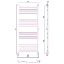 Полотенцесушитель водяной 1500х600 состаренная латунь Сунержа Флюид+ 051-0222-1560