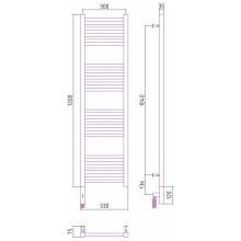 Полотенцесушитель электрический 1200х300 сатин МЭМ левый Сунержа Модус 3.0 071-5700-1230