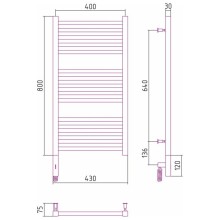 Полотенцесушитель электрический 800х400 МЭМ правый Сунержа Модус 3.0 00-5701-8040