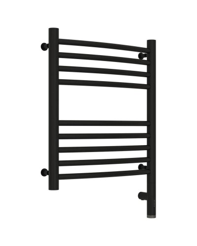 Полотенцесушитель электрический 500х400 черный матовый МЭМ правый, перемычка выгнутая Сунержа Богема 3.0 31-5803-5040